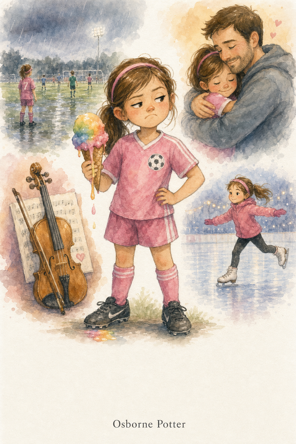 Ya Get What Ya Get — a girl in soccer cleats holding a dripping ice cream cone